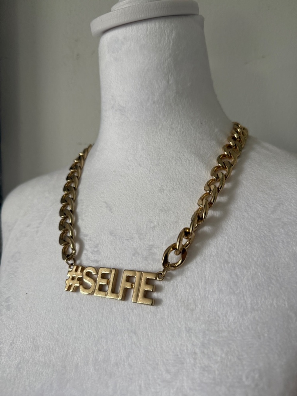 Gold #SELFIE Statement Necklace